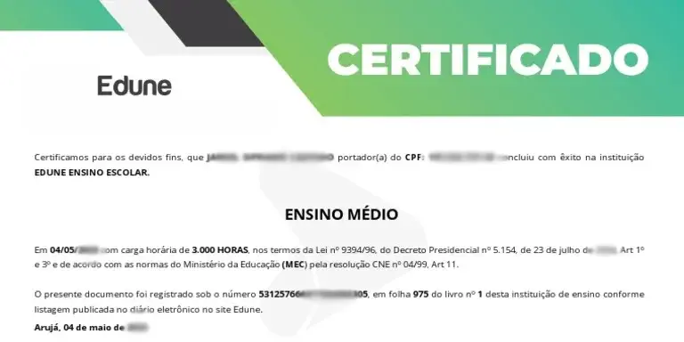 certificado edune cursos