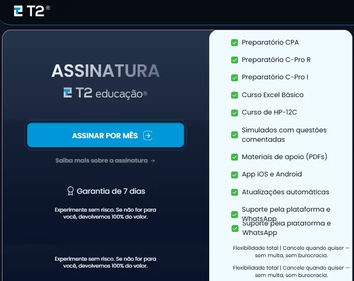 T2 Educação assinatura T2 Educação assinatura